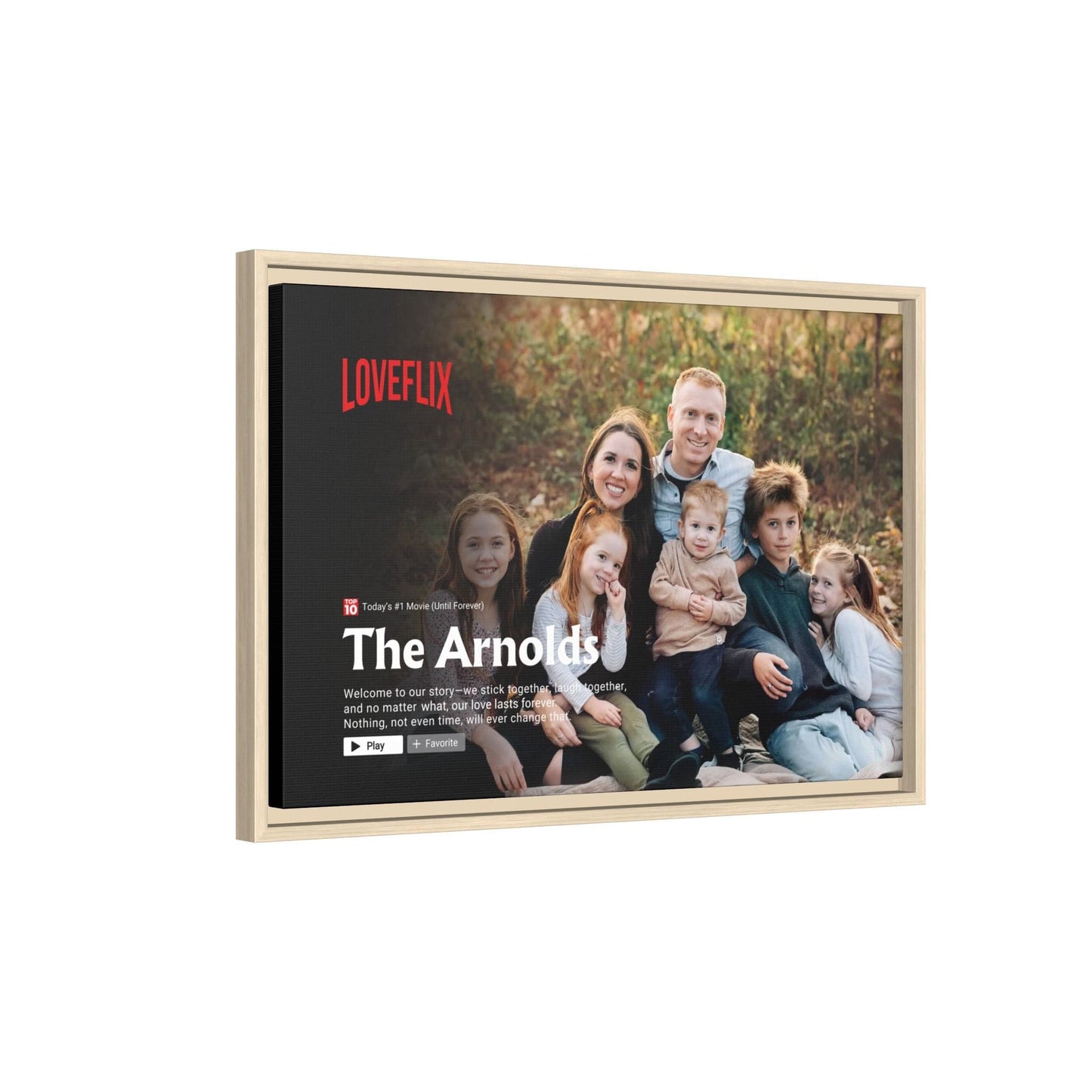 Canvas Personalized Family Movie-Cover Matte Canvas — Pinewood Frame