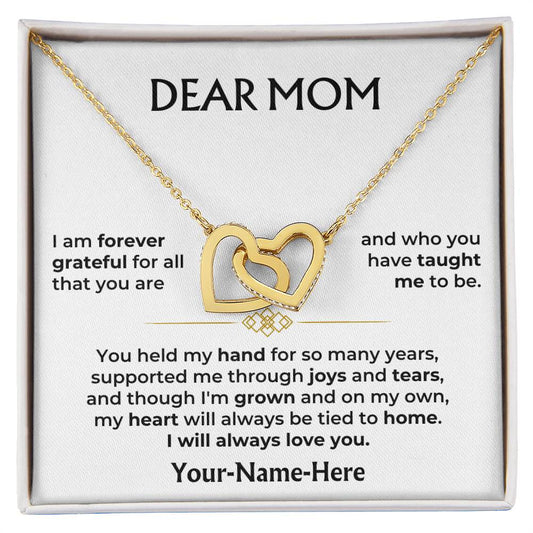 Jewelry Dear Mom - 18k Yellow Gold Interlocked-Hearts Necklace Gift Set - SS587