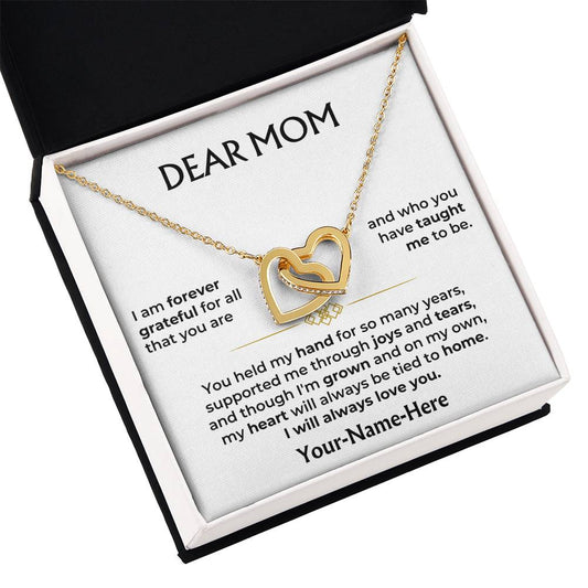 Jewelry Dear Mom - 18k Yellow Gold Interlocked-Hearts Necklace Gift Set - SS587