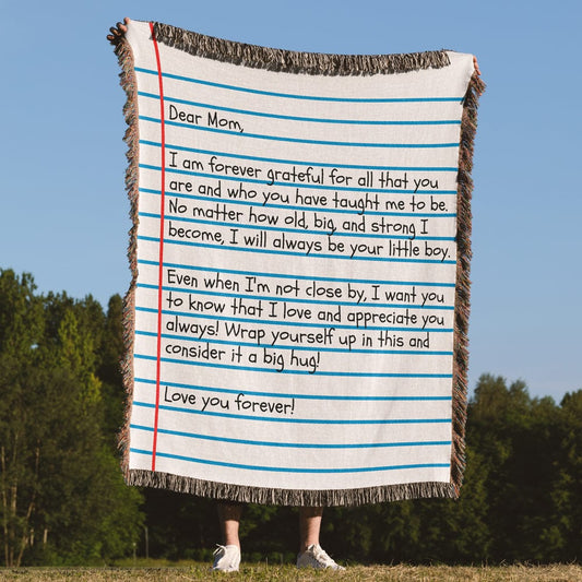 Jewelry Dear Mom - From Son - Premium Woven Blanket - Giant Love Letter - WB03