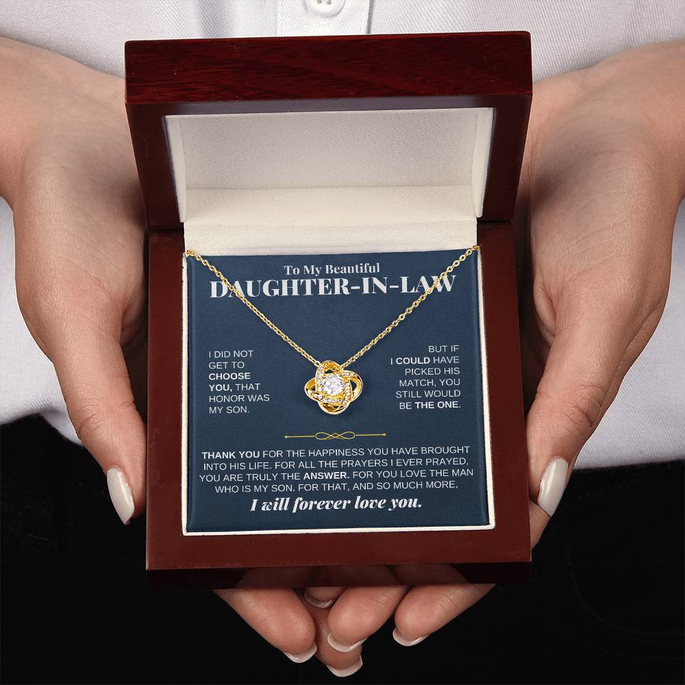 Jewelry Gift for Daughter-in-law - Love Knot Necklace Gift Set - SS232