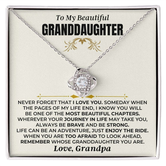 Jewelry "Remember Whose Granddaughter You Are" - Love Knot Gift Set - SS477GP