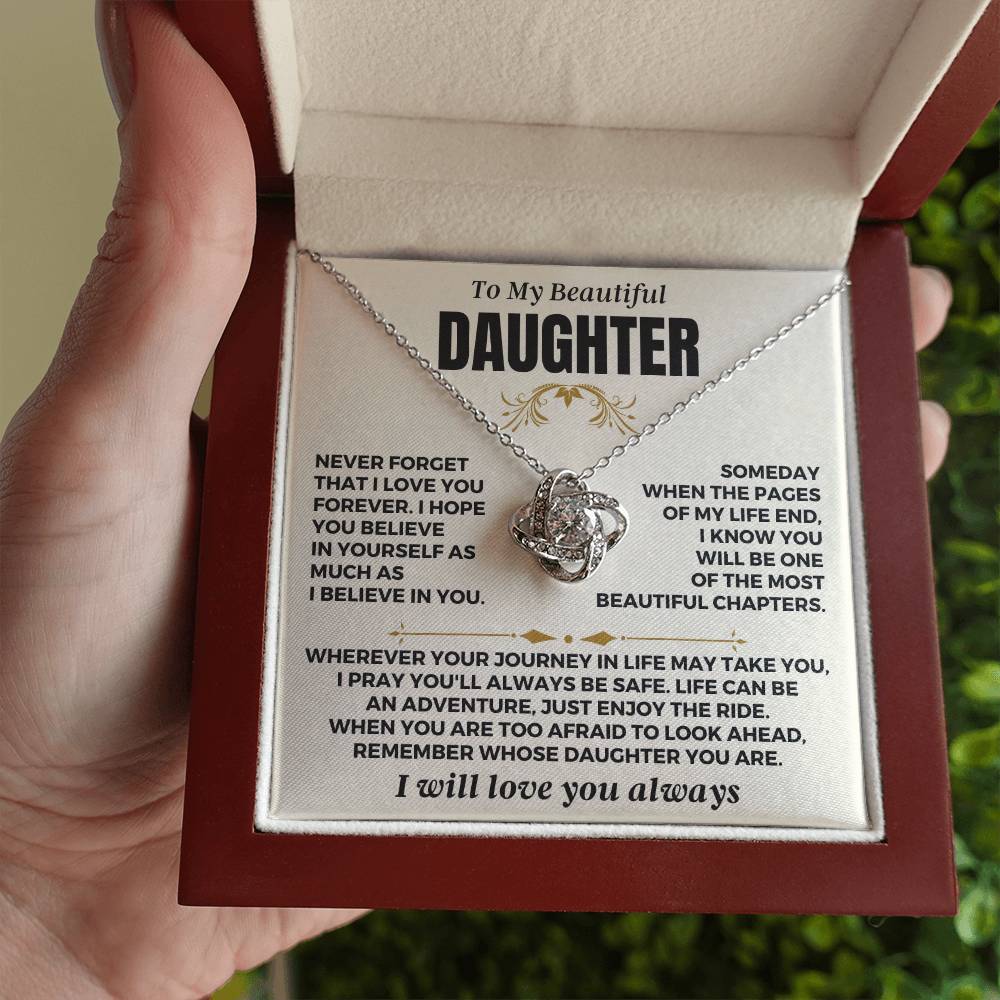Jewelry To My Beautiful Daughter "I Will Love You Always" Love Knot Gift Set - SS550