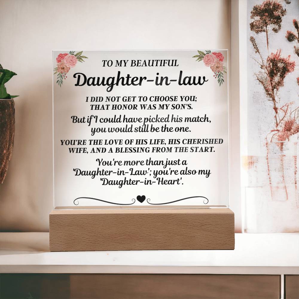 Jewelry To My Beautiful Daughter-In-Law "You're more than just a 'Daughter-in-Law'" Acrylic LED Lamp - AC18