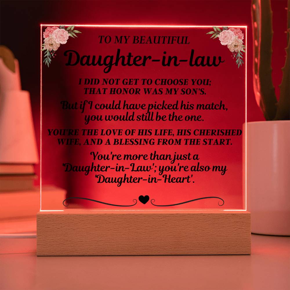 Jewelry To My Beautiful Daughter-In-Law "You're more than just a 'Daughter-in-Law'" Acrylic LED Lamp - AC18