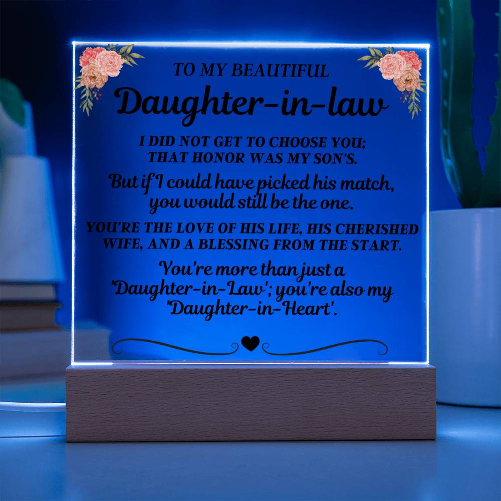 Jewelry To My Beautiful Daughter-In-Law "You're more than just a 'Daughter-in-Law'" Acrylic LED Lamp - AC18