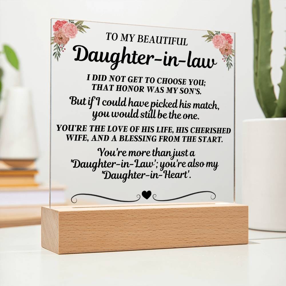 Jewelry To My Beautiful Daughter-In-Law "You're more than just a 'Daughter-in-Law'" Acrylic LED Lamp - AC18