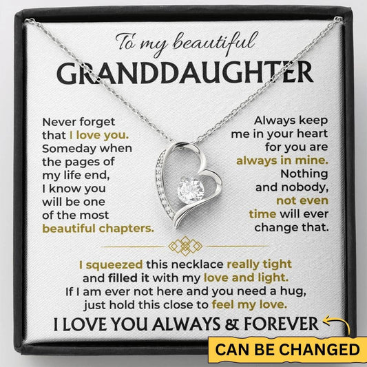 Jewelry To My Beautiful Granddaughter - Forever Love Necklace Gift Set - SS514V3