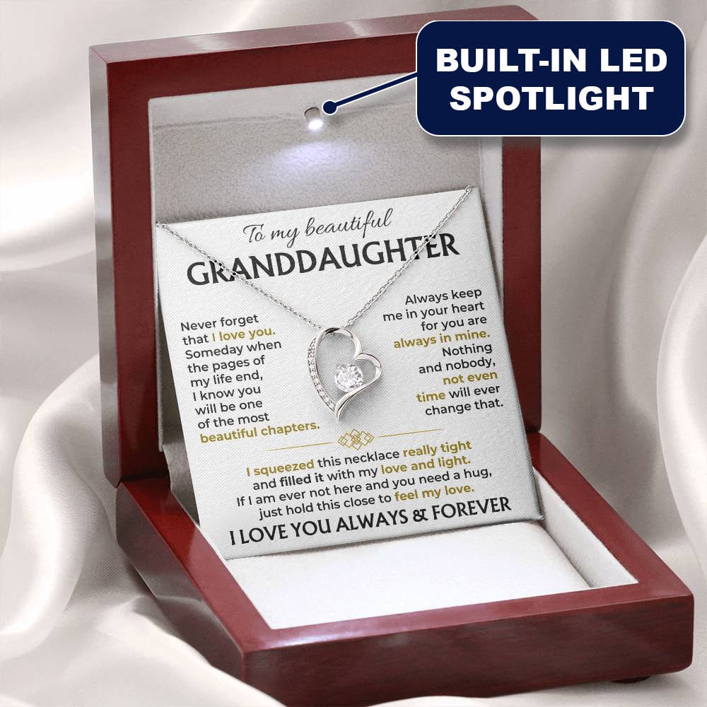 Jewelry To My Beautiful Granddaughter - Forever Love Necklace Gift Set - SS514V3