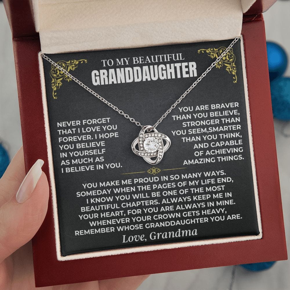 Jewelry To My Beautiful Granddaughter - Personalized Love Knot Gift Set - SS497