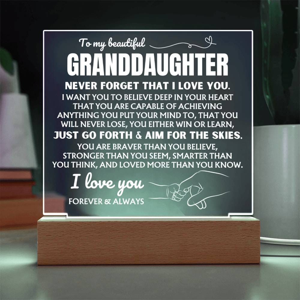 Jewelry To My Beautiful Granddaughter "You Will Never Lose" | Acrylic Lamp ❤️ AC48GD
