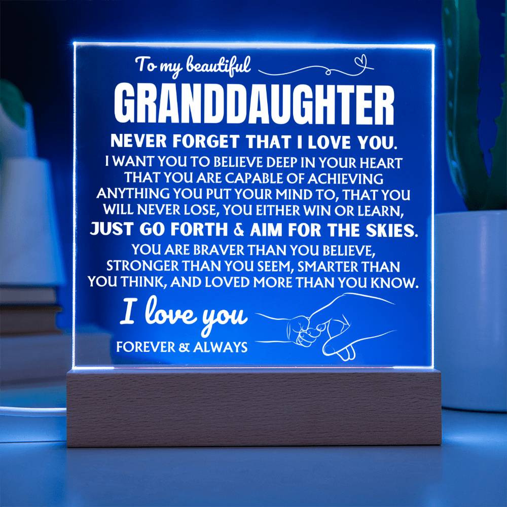 Jewelry To My Beautiful Granddaughter "You Will Never Lose" | Acrylic Lamp ❤️ AC48GS