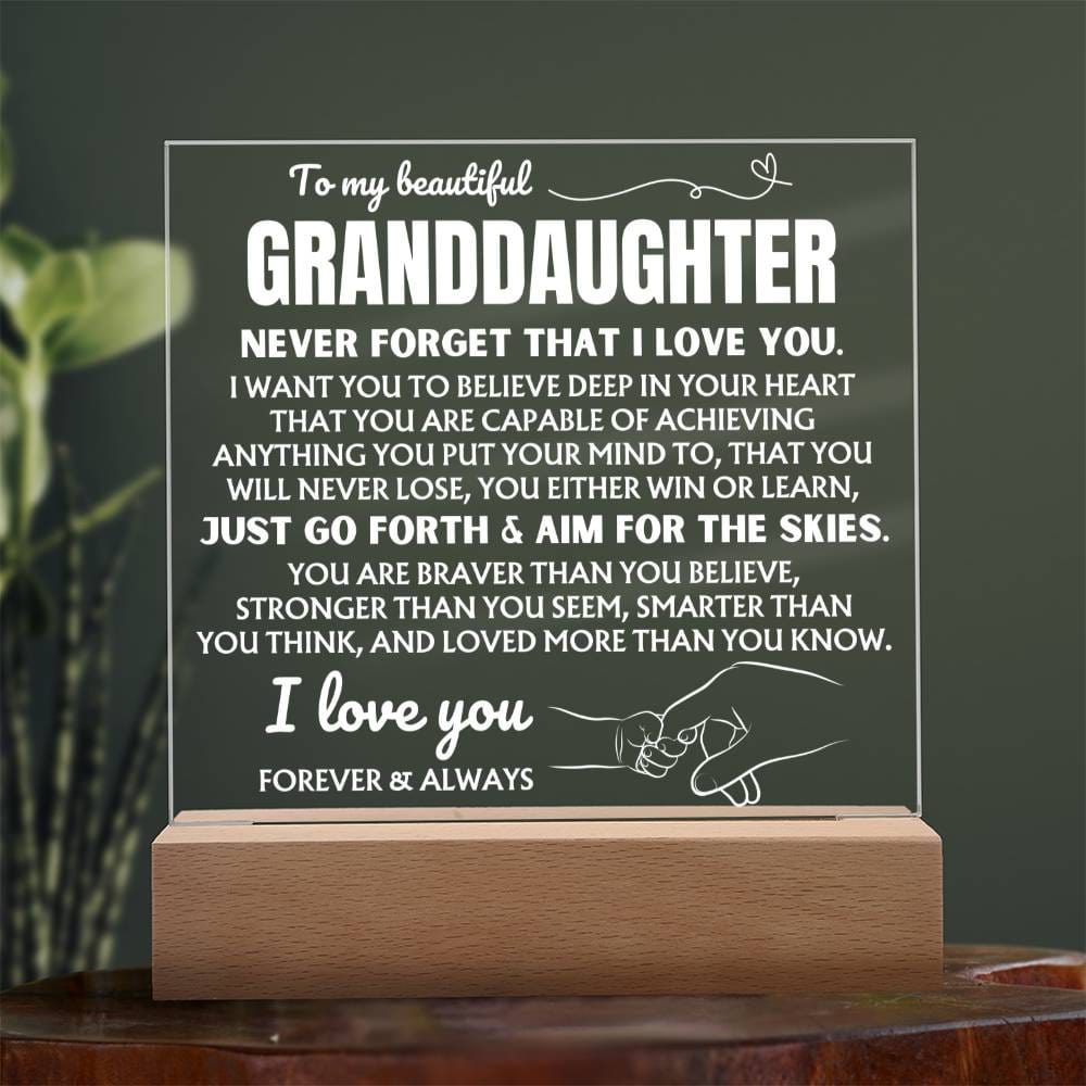 Jewelry To My Beautiful Granddaughter "You Will Never Lose" | Acrylic Lamp ❤️ AC48GS
