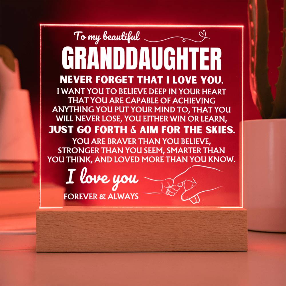 Jewelry To My Beautiful Granddaughter "You Will Never Lose" | Acrylic Lamp ❤️ AC48GS