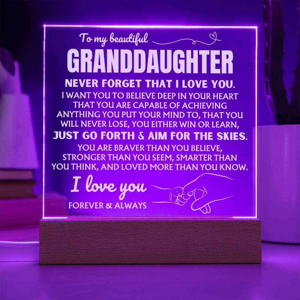 Jewelry To My Beautiful Granddaughter "You Will Never Lose" | Acrylic Lamp ❤️ AC48GS