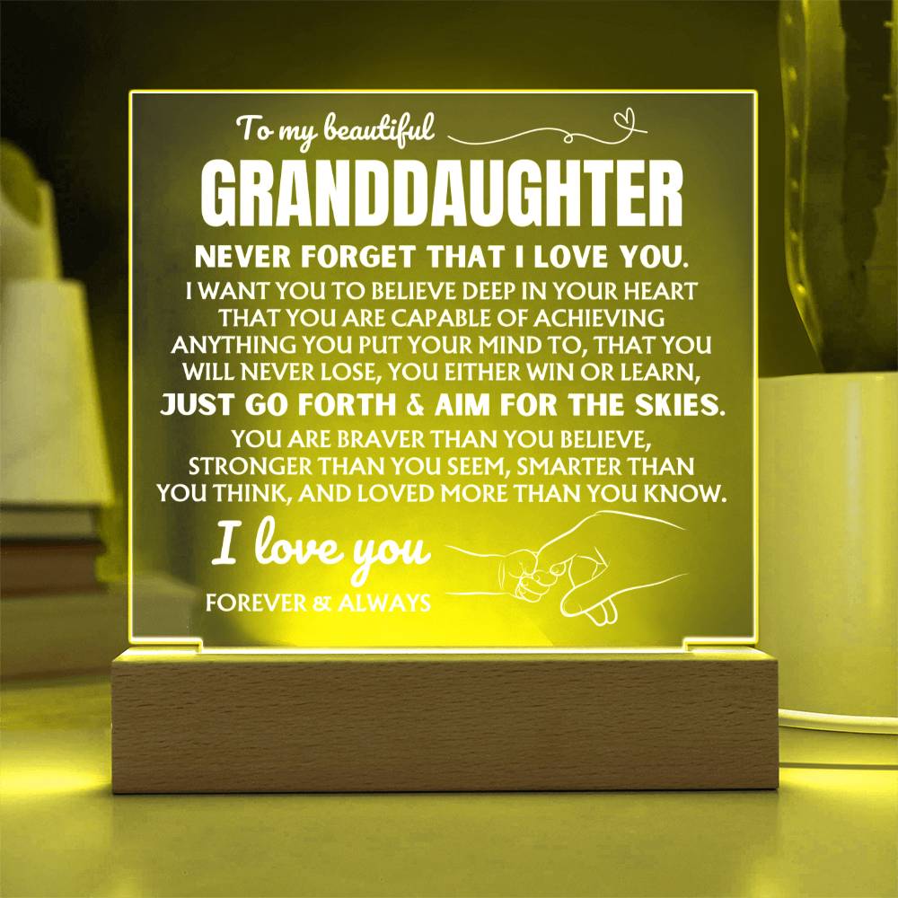 Jewelry To My Beautiful Granddaughter "You Will Never Lose" | Acrylic Lamp ❤️ AC48GS