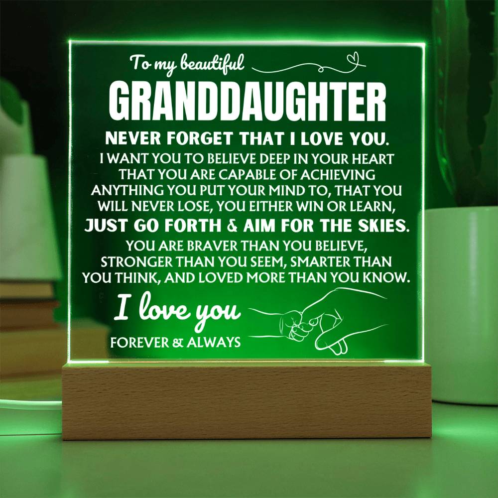 Jewelry To My Beautiful Granddaughter "You Will Never Lose" | Acrylic Lamp ❤️ AC48GS