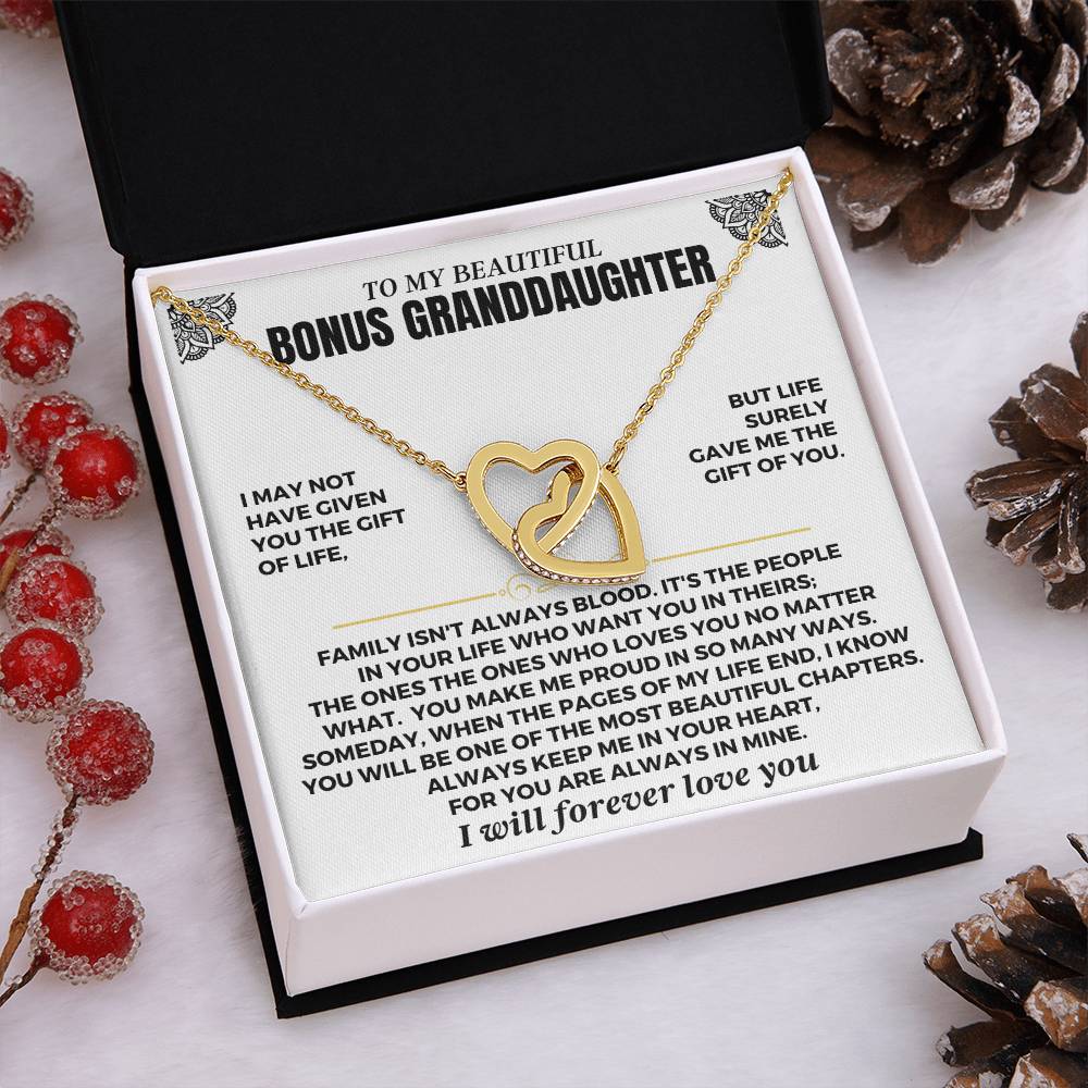 Jewelry To My Bonus Granddaughter - Forever Linked Hearts - Gift Set - SS613