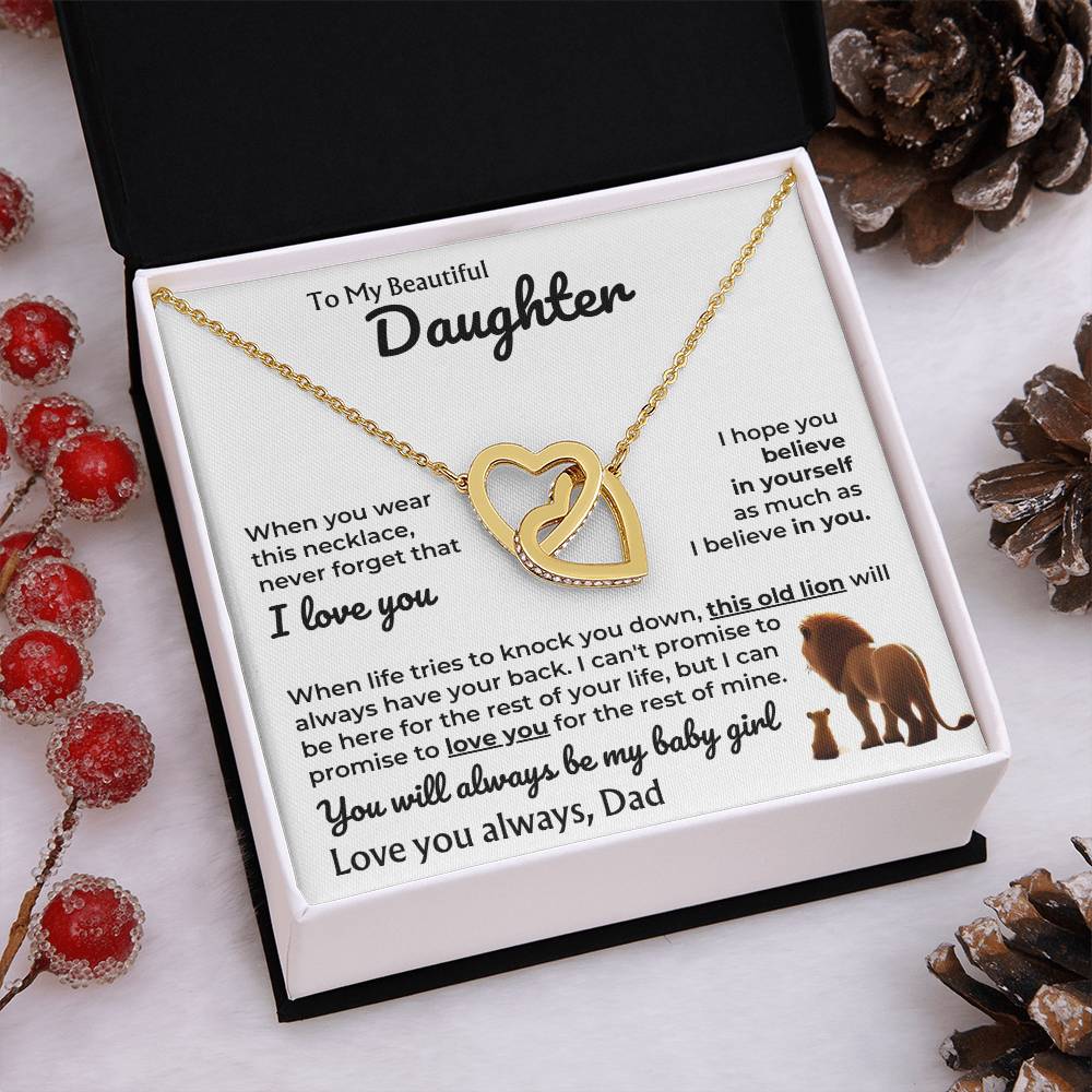 Jewelry To My Daughter - Dad - Always Be My Baby Girl - Linked Hearts - Gift Set - SS606D