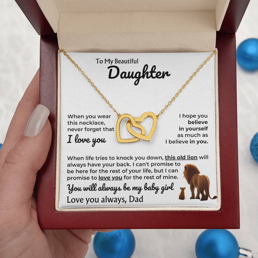 Jewelry To My Daughter - Dad - Always Be My Baby Girl - Linked Hearts - Gift Set - SS606D