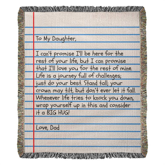 Jewelry To My Daughter - Love Dad - Giant Love Note - Premium Woven Blanket - WB02