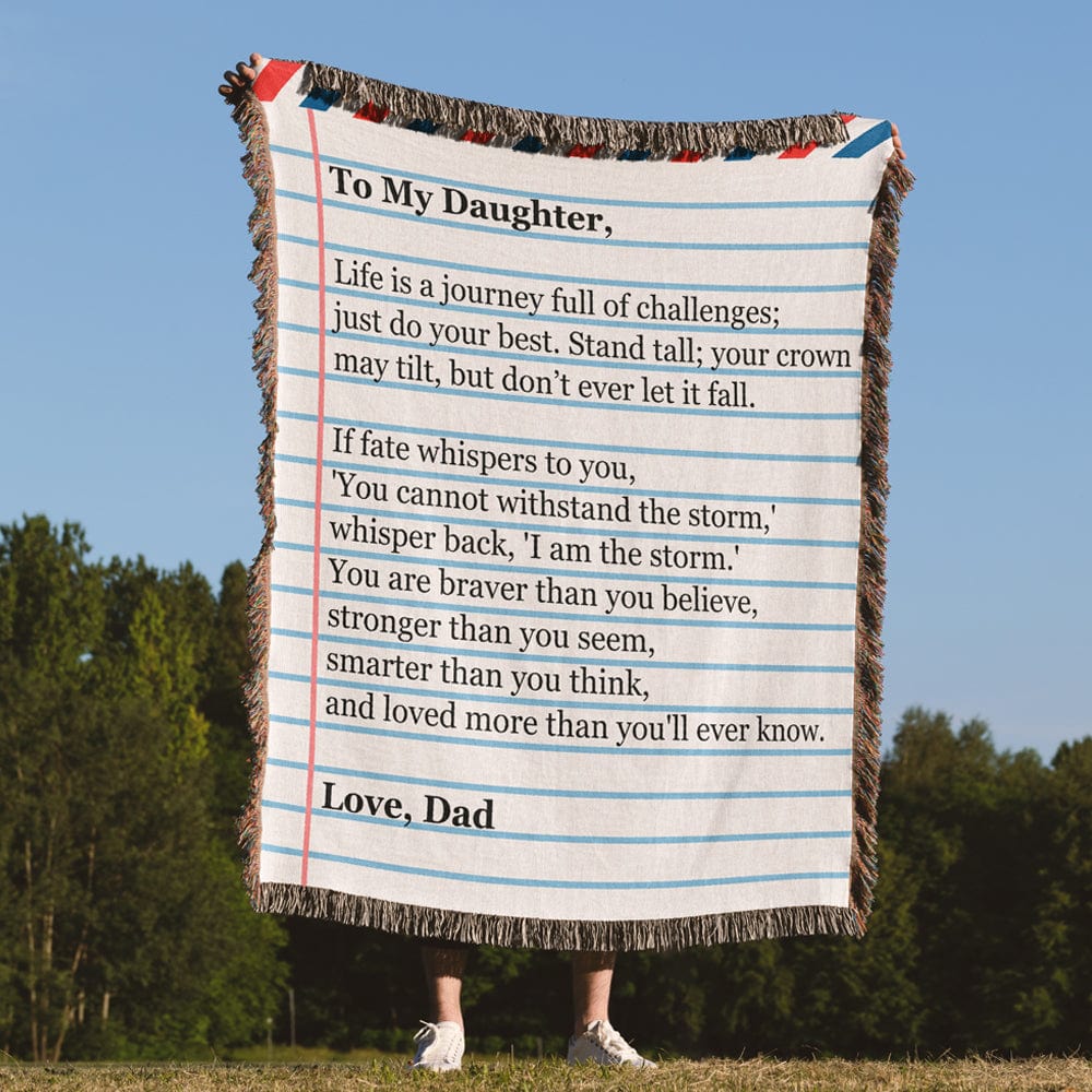 Jewelry To My Daughter - Love Dad - Giant Love Note - Premium Woven Blanket - WB04