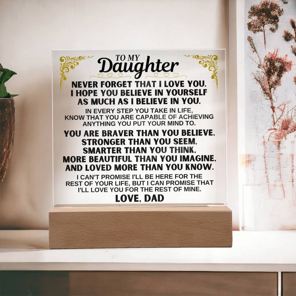 Jewelry To My Daughter - Love Dad - LED-Lit Acrylic Plaque - AC28