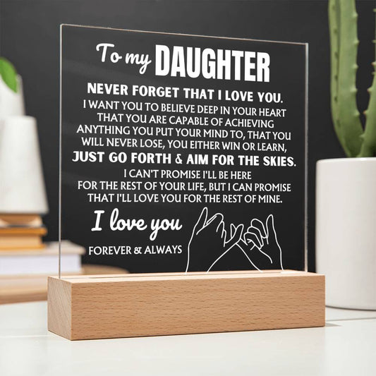 Jewelry To My Daughter "Never Forget That I Love You" | Acrylic Lamp ❤️ AC49