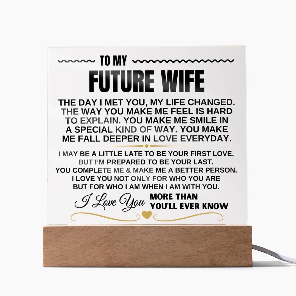 Jewelry To My Future Wife "I Love You Forever & Always" Acrylic Plaque - AC10