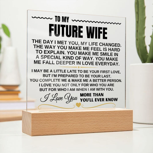 Jewelry To My Future Wife "I Love You Forever & Always" Acrylic Plaque - AC10