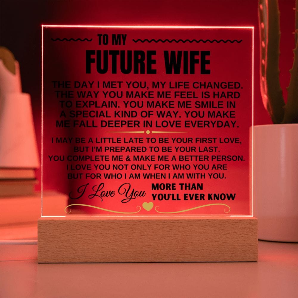 Jewelry To My Future Wife "I Love You Forever & Always" Acrylic Plaque - AC10