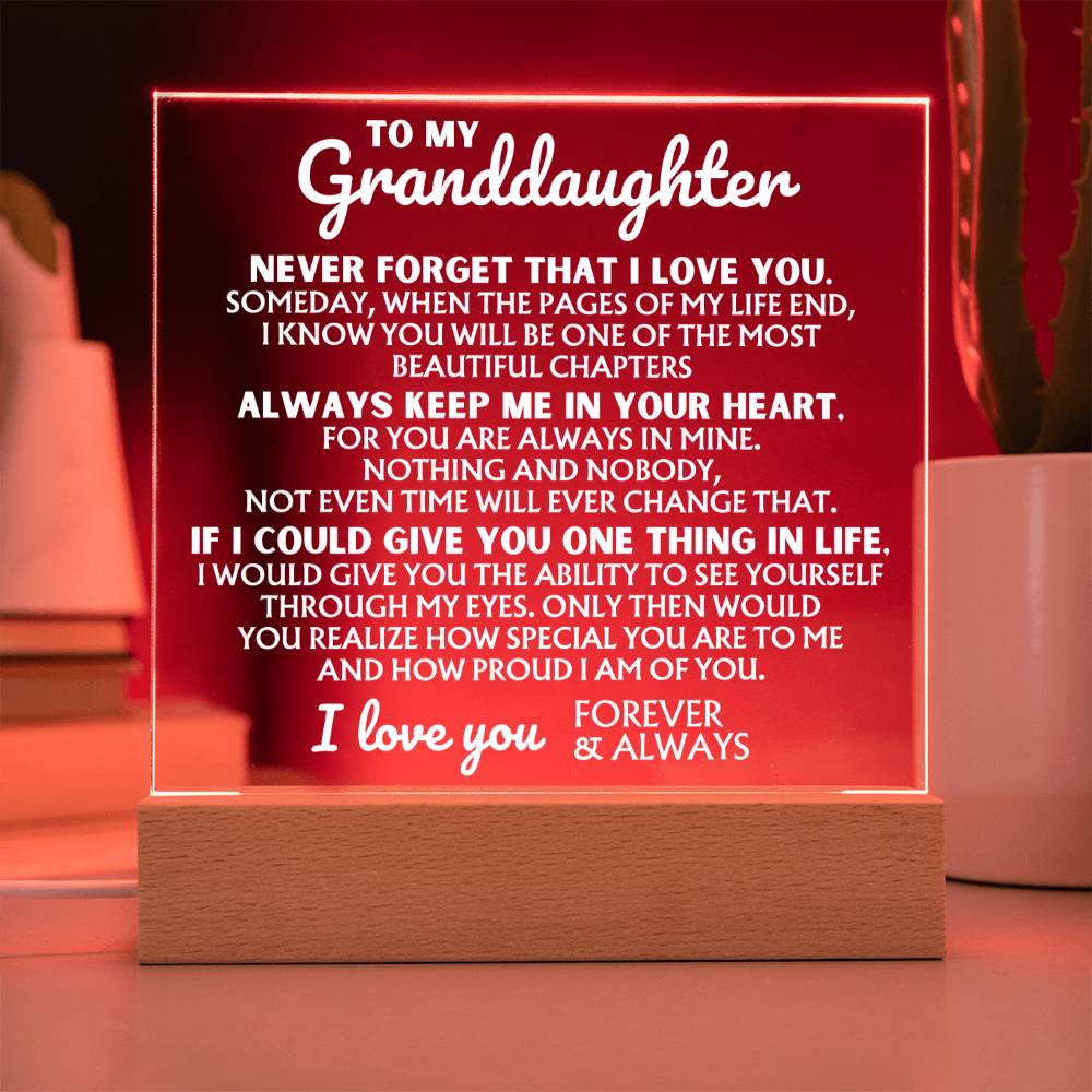 Jewelry To My Granddaughter - "I Love You Forever" - Acrylic Lamp â¤ď¸ - AC44