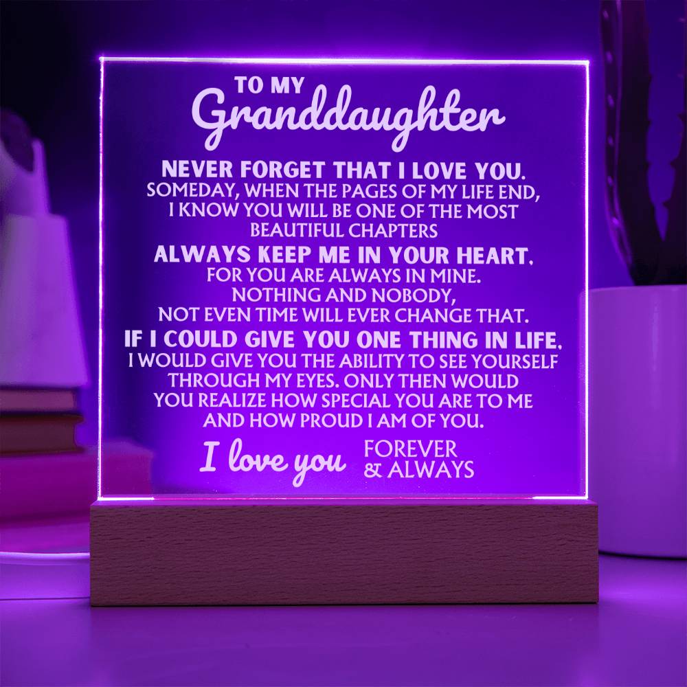 Jewelry To My Granddaughter - "I Love You Forever" - Acrylic Lamp â¤ď¸ - AC44