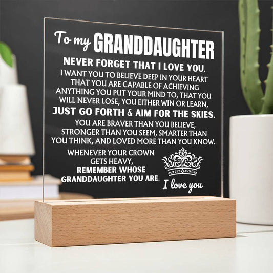 Jewelry To My Granddaughter "Remember Whose Granddaughter You Are" | Acrylic Lamp ❤️ AC50GD