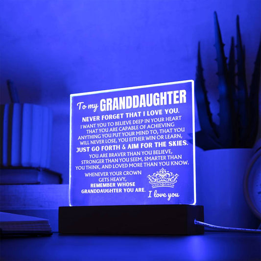 Jewelry To My Granddaughter "Remember Whose Granddaughter You Are" | Acrylic Lamp ❤️ AC50GD