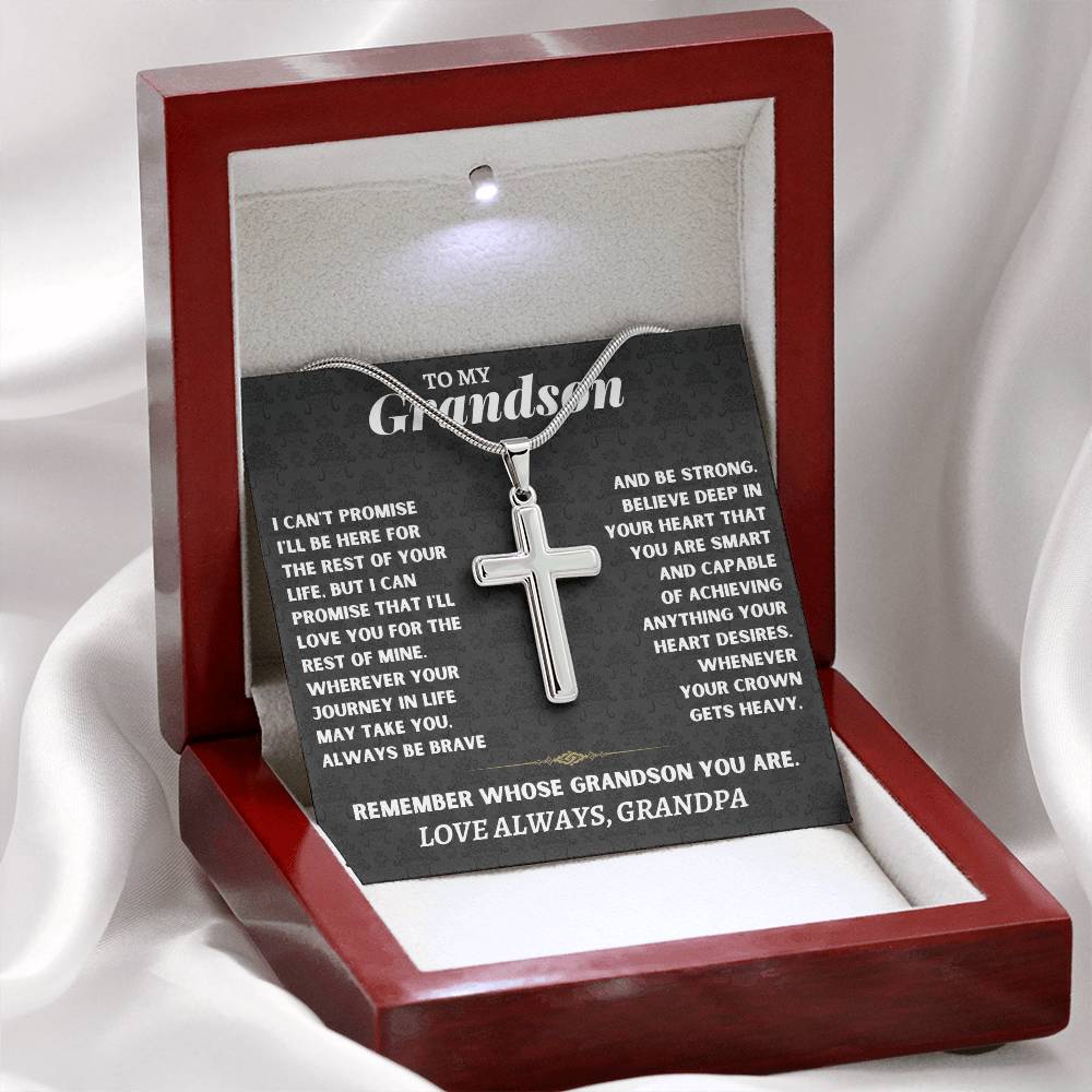 Jewelry To My Grandson - Artisan-Crafted Cross - Gift Set - SS117AC