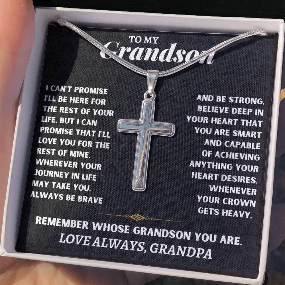 Jewelry To My Grandson - Artisan-Crafted Cross - Gift Set - SS117AC