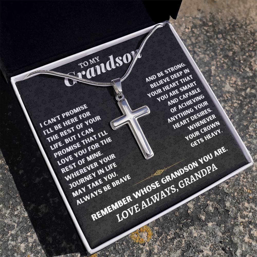Jewelry To My Grandson - Artisan-Crafted Cross - Gift Set - SS117AC