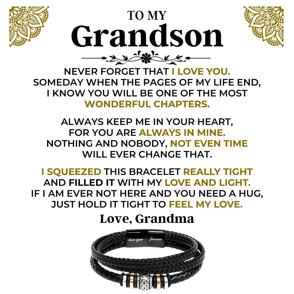 Jewelry To My Grandson | Braided Bracelet Gift Set - SS514B