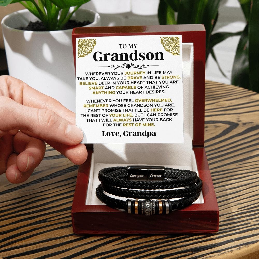 Jewelry To My Grandson | Braided Bracelet Gift Set - SS519B