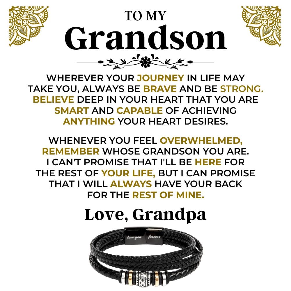 Jewelry To My Grandson | Braided Bracelet Gift Set - SS519B