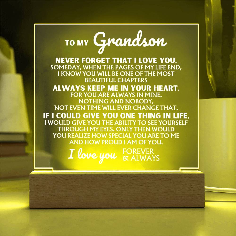 Jewelry To My Grandson - "I Love You Forever" - Acrylic Lamp ❤️ - AC44GS