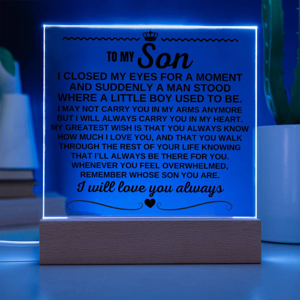 Jewelry To My Grandson "I Will Always Carry You In My Heart" Acrylic Plaque - AC14