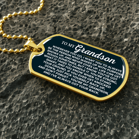 Jewelry To My Grandson - Love Tag - SS611-DT