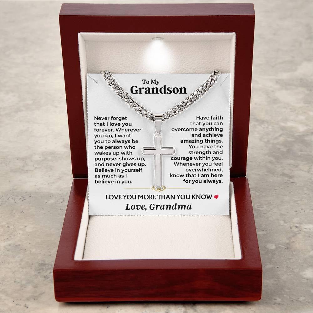 Jewelry To My Grandson - Love You More Than You Know - Artisan Cross Gift Set - SS604GS