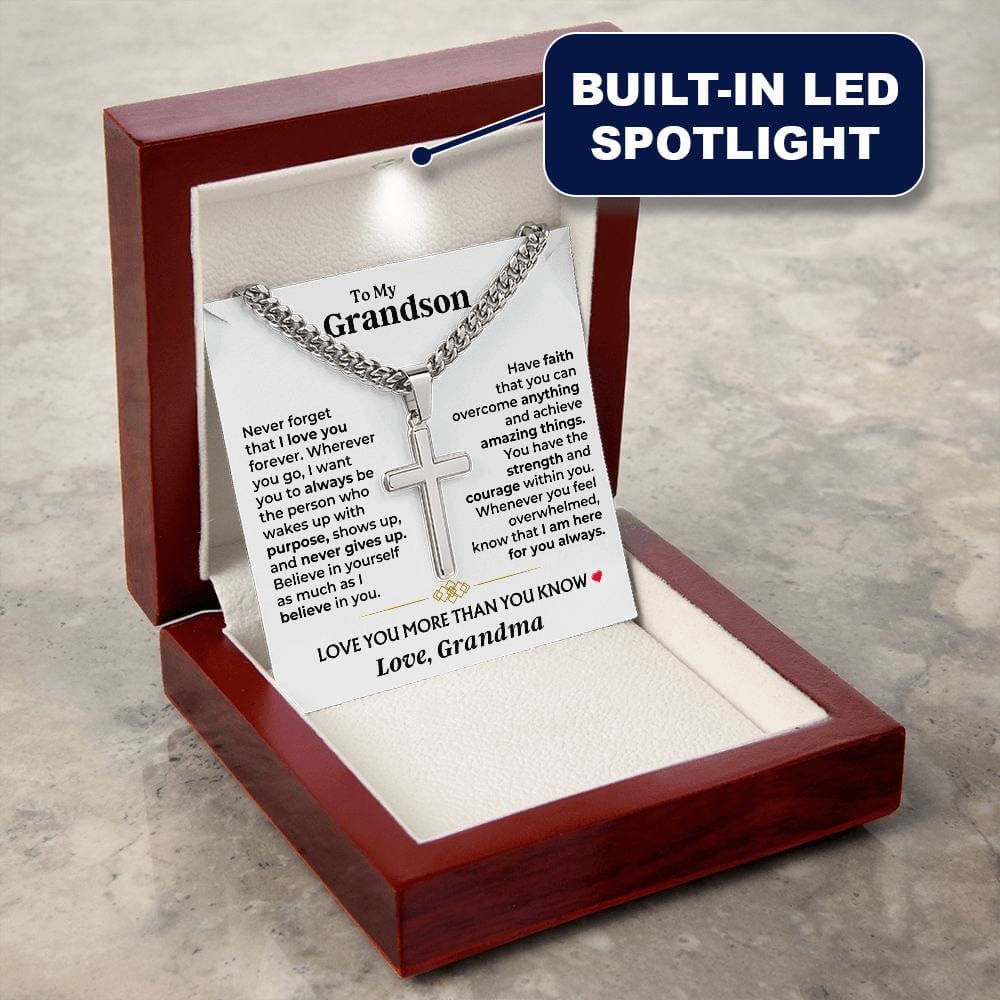 Jewelry To My Grandson - Love You More Than You Know - Artisan Cross Gift Set - SS604GS