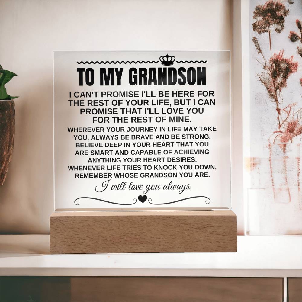 Jewelry To My Grandson "Remember Whose Grandson You Are" Acrylic Plaque - AC12