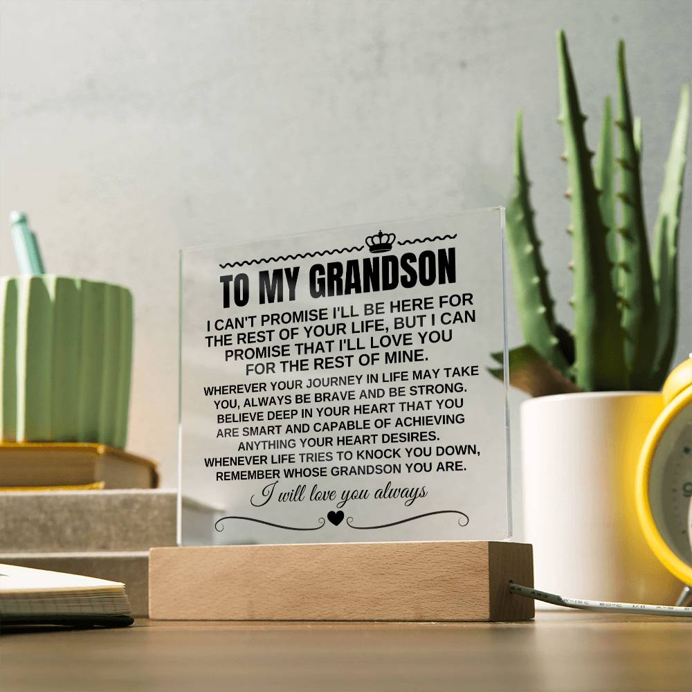 Jewelry To My Grandson "Remember Whose Grandson You Are" Acrylic Plaque - AC12