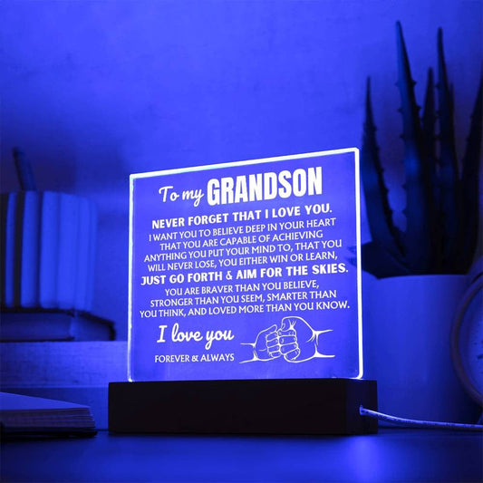 Jewelry To My Grandson "You'll Never Lose" | Acrylic Lamp ❤️ AC48