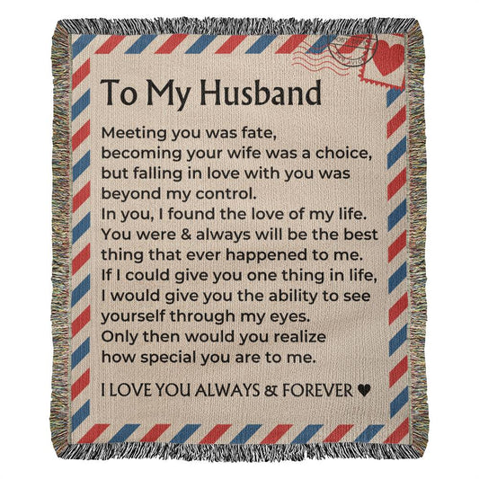 Jewelry To My Husband - Giant Love Letter - 100% Cotton - Woven Blanket - WB09